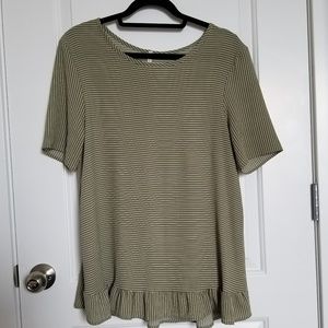 *NEVER WORN* Green Striped Top